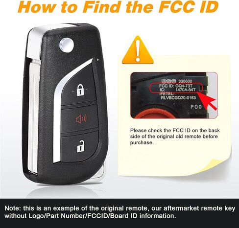 Yewong Keyless Remote Flip Car Key Fob Fit for Toyota RAV4 2019 2020 2021 2022 2023 FCC: GQ4-73T P/N: 89070-0R300 314MHZ H Chip 3 Buttons in Saudi Arabia