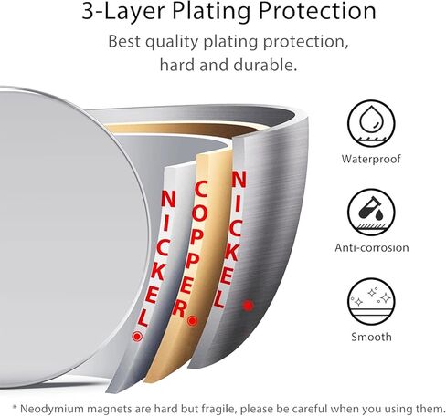 Neodymium Round Disc Magnets 15x1.5mm Slim - Rare Earth Magnetic Sticker Office Holder Fastener for Crafts DIY Scrabooking Fridge - Circular 3/5x1/16 inch Thin Magnet Disk (50 Pack) in Kuwait