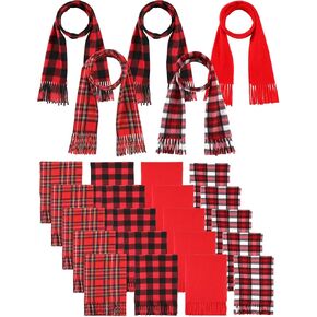 25 Pcs Plaid Winter Neck Scarf Soft Warm Classic Scarf Unisex Black Red Grey Scarf for Women Men in Kuwait