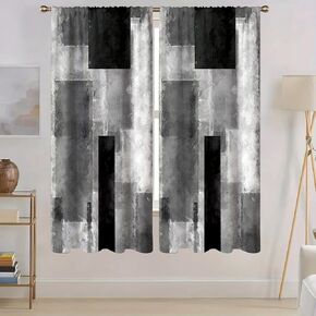 Black Red Striped Window Curtains, Modern Contemporary Light-Filtering Drapes for Living Room Bedroom, Ombre Minimalist Rod Pocket Window Treatments (2 Panels, 42 x 63 in) in Saudi Arabia