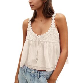 Gacaky المرأة الصيف بوهو الدانتيل تانك القمم عادية عطلة الشاطئ Y2k القمم موضة المحاصيل القمم الملابس 2026 in Kuwait