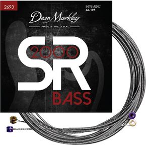 Dean Markley SR2000 Stainless Steel Bass Guitar Strings 5 String Set, 46-125 Medium Light 5 String Bass Guitar, Silky Smooth Bass Strings with Long Lasting and Full Tone, Made in the USA in Kuwait