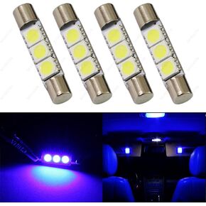 3-SMD 29mm T6 6614F LED لمبات LED لواقي الشمس للسيارة وأضواء مرآة الزينة (10 قطع) (أحمر) in Kuwait