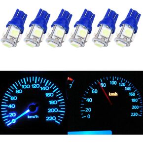WLJH T10 194 Led Light for Cars Interior Light Instrument Cluster Lights Dome Map Door Courtesy Gauge Dash Lights Indicator Bulbs Multi-Purpose 6Pack White in Kuwait