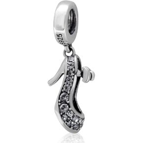 Sparkling High Heel Charms with Birthstone Crystal 925 Sterling Silver Black Enamel Shoe Dangle Charms Gifts for Her Fits Pandora Bracelet in Kuwait