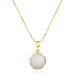 14K Gemstone Necklace for Women - Solid Gold Necklace - Gold Dainty Necklace for Women - Gold Pendant Necklace - Dainty Gold Necklace - Gold Wedding Jewelry - Gemstone Jewelry for Women in Kuwait