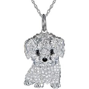 لطيف كريستال المالطية الكلب قلادة قلادة للنساء الكرتون الحيوان الكلب قلادة الحيوانات الأليفة عاشق المجوهرات in Kuwait