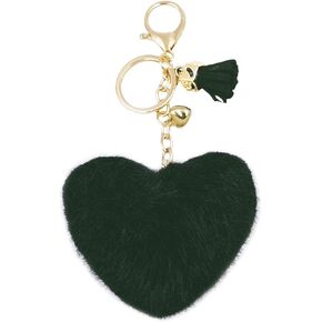 Jtkdxqs بوم بوم المفاتيح لينة الاصطناعي الأرنب الفراء أفخم رقيق حلقة رئيسية شكل قلب شرابة سلاسل المفاتيح للنساء in Kuwait