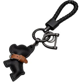 French Bulldog Keychain, Cute Car Key Chain Charms D Ring Quick Release Clip, Braided Leather Wristlet, Gift for Women Men in Kuwait