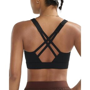 RUNNING GIRL Sports Bras for Women High Impact,Adjustable Strappy Back Molded Cup High Support Sports Bra with Sewn in Pads in Kuwait