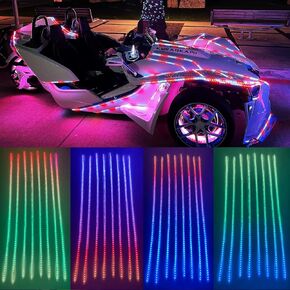 RGB Dream Color Chasing Flow Series 8PCS 3FT 36" 90CM Light Strips + 8ways Bluetooth Remote Controller Harness Fit for Slingshot Motorcycle Off-Road Hood Lights Front Car Grille Lighting KIT in Kuwait