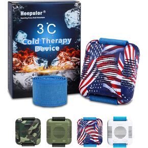 Intelligent Ice Cubes Instant Cold Therapy Device for Pain Relief Aches, Pains, Muscle Recovery Portable Hands Free Cryotherapy Machine with Cold Compress Heating for Outdoor Sport Athletes (Blue) in Kuwait