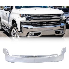 المصد الأمامي من الفولاذ الكروم لسيارة 2019 2020 2021 2022 تشيفي سيلفرادو 1500 LT LTZ مع فتحات مستشعر مساعد الوقوف GM1002874 (يأتي في قطعتين) in Kuwait