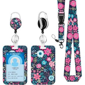 Pink Marble ID Badge Holder with Lanyards Detachable Lanyards for ID Badges, Retractable Badge Reel with Heavy Duty Clip for Nurse Teacher Office Staff Student in Saudi Arabia