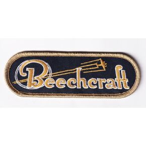 Beechcraft Coveralls Retro Factory Patch, 5 in, Embroidered, Hook and Loop, Officially Licensed in Kuwait