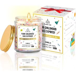 18th Birthday Gifts for Girls Boys, Happy Birthday Candles - Natural Soy Wax Scented Candle with Vanilla, 18th Birthday Decorations Gifts for Daughter, Friends, Sister, Niece, Son, 9oz in Kuwait