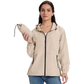 SaphiRose Lightweight Rain Jacket Women Waterproof Raincoat Packable Hooded Windbreaker in Saudi Arabia