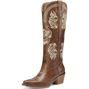 Womens Knee High Cowgirl Boots Pointed Toe Western Cowboy Country Boots with Classic Embroidered in Kuwait