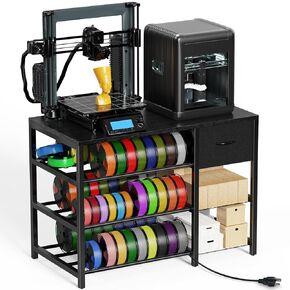 FREBOMBOO 3D Printer Filament Storage Rack, 2-Layer Filament Holder for 3D Printer Rolling Filament ABS/PLA/TPU/Nylon Accessories, Heavy Duty Spool Holders Rack for 3D Printing Studio, Office Workshop in Saudi Arabia