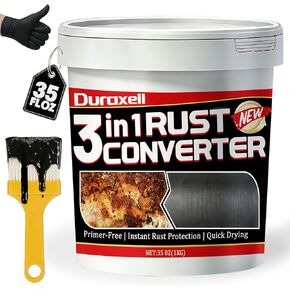 Rust Converter Paint for Metal, 3-in-1 Rust Converter & Metal Primer, Paint Directly Over Rust, Black Rust Inhibitor for Automotive Frame, Trailer & Fence, Heat & UV Resistant – 70 oz in Saudi Arabia