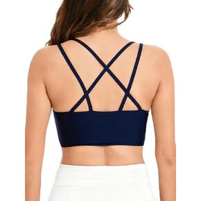 Women Swim Bra for Under Swim Shirt Straps Sport Bra Padded Bikini Tops Swimsuit Tops Only Bathing Suit in Kuwait