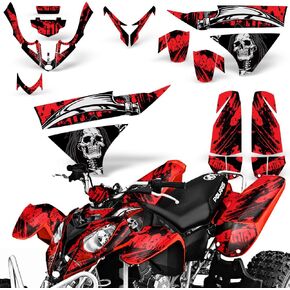 ATV Graphics kit Sticker Decal Compatible with Polaris Predator 500 2003-2007 - Reaper V2 Red in Kuwait