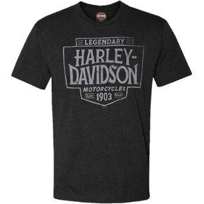 تي شيرت Harley-Davidson للرجال بأكمام قصيرة ورقبة دائرية، باللون الأسود الفحمي in Kuwait