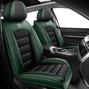 Full Set for Dodge Challenger Seat Covers 2008-2026, Waterproof Nappa Leather Car Seat Protector, Anti-Slip & Comfortable Car seat Cover (Luxury 5 Seats Black&Green) in Kuwait