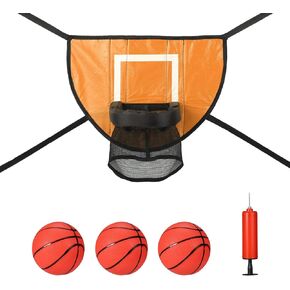 مجموعة ملحقات حلقة كرة السلة ترامبولين، هدف كرة السلة للترامبولين مع 3 كرات سلة صغيرة ومضخة واحدة، ملحقات ألعاب كرة السلة المقاومة للماء لجميع الأعمار (أصفر) in Kuwait