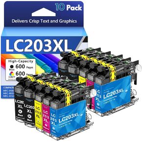 LC203XL Ink Cartridges Replacement for Brother LC203XL LC201XL LC203 LC201 Ink Work with MFC-J480DW MFC-J880DW MFC-J4420DW MFC-J680DW MFC-J885DW Printer (4 Pack , Black Cyan Magenta Yellow) in Kuwait