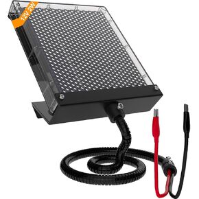 لوحة شمسية SOLPERK لتغذية الغزلان 6 فولت 2 وات، شاحن بطارية شمسية مقاوم للماء أسود لتغذية الغزلان مع دعامة تثبيت ومشابك التمساح، لوحة شمسية 6 فولت in Kuwait