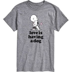 الفول السوداني - الحب هو وجود كلب - تي شيرت رجالي برسومات بأكمام قصيرة in Kuwait