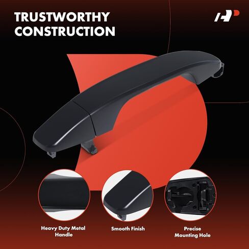 A-Premium Upgraded Metal Exterior Door Handle Compatible with Chevrolet Colorado 2015-2022 Crew Cab, Primed Black, Rear Driver or Passenger Side in Saudi Arabia