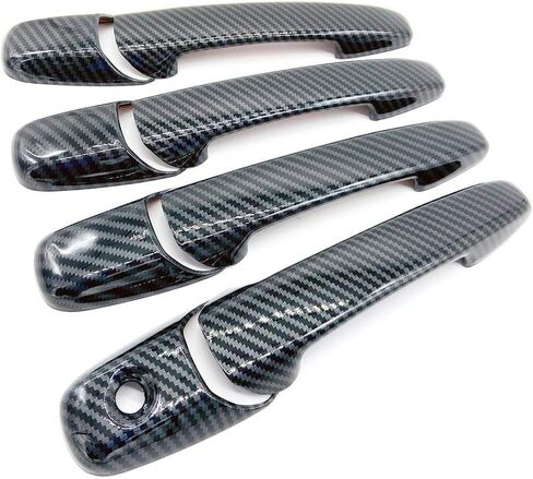 Signature Carbon Fiber Print Side Door Handle Covers OverlaysCompatible with 2007-2010 Ford Edge Fusion Mustang Lincoln MKX MKZ Mazda RX-8 CX-7 CX-9 in Saudi Arabia