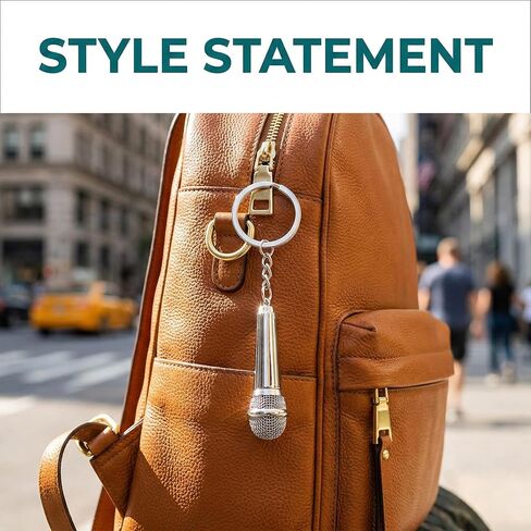 2pcs Microphone Keychain Music Micro Keyring Decorative Key Holder Bag Purse Pendant Party Favor in Saudi Arabia