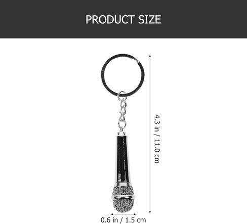 2pcs Microphone Keychain Music Micro Keyring Decorative Key Holder Bag Purse Pendant Party Favor in Saudi Arabia