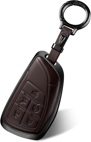 OLLEN 6 Button Metal Key Fob Cover, Compatible with GMC Yukon Sierra 2021-2026, Fit for Chevy Silverado Suburban Tahoe Buick Envision, Key Case with Zinc Alloy Frame and Keyring, Black in Kuwait