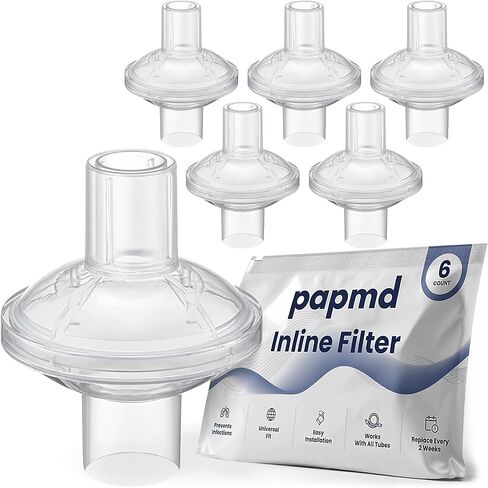PAP MD Universal CPAP مرشح مضمّن للهواء النظيف وتحسين تجربة CPAP. ترشيح عالية الكفاءة للجزيئات والروائح. مناسبة لجميع آلات CPAP. 6 حزمة. in Saudi Arabia