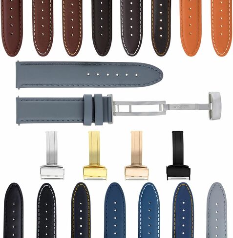 Ewatchparts 18-19-20-22-24mm Classic Men's Leather Watch Band Strap Compatible With Citizen Eco Drive in Saudi Arabia