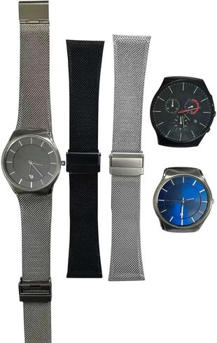 سوار ساعة بديل من الفولاذ المقاوم للصدأ NZZXTO لساعة Skagen للجنسين مع حزام رفيع لولبي 25 مم - 20 مم SKW6140 in Kuwait