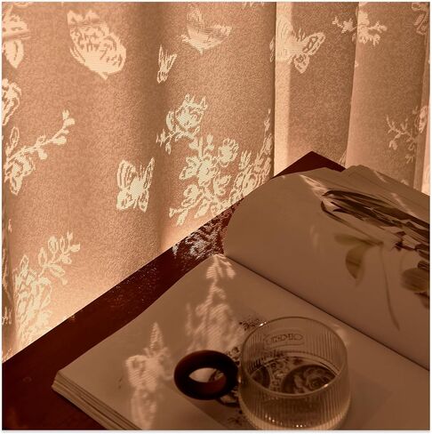PONY DANCE Dreamy Butterfly Floral Sheer Curtains 84 inches Long - Vertical Window Treatments for Sliding Glass Door, Romantic Light Filtering Window Gauze,55x84 inches,White in Kuwait