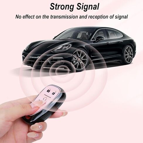 Compatible with Chevy Key Fob Cover&Bow Wristlet, Fit for Equinox Malibu Camaro Traverse Blazer Cruze LT Trailblazer 5 Buttons Smart Key Stylish TPU Key Fob Shell for Women - Black&Pink in Kuwait