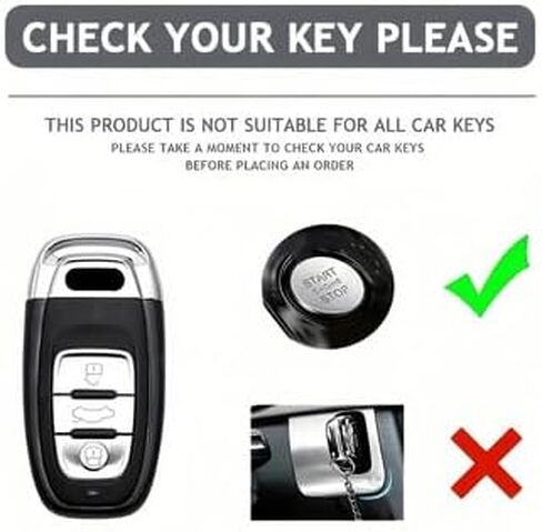 Key Fob Cover for Audi with Key Chain, Upper Leather + Soft TPU Key Cover Shell for Q5 Q7 S3 S4 S5 A4 A5 A6 A7 A8 in Saudi Arabia