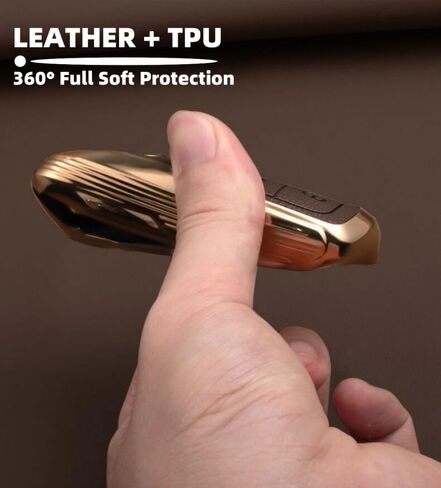 Key Fob Cover for Audi with Key Chain, Upper Leather + Soft TPU Key Cover Shell for Q5 Q7 S3 S4 S5 A4 A5 A6 A7 A8 in Saudi Arabia