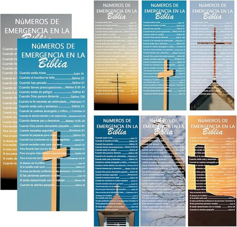 60 Pcs Spanish Bible Emergency Numbers Bookmark 2.36x6 Inch Inspirational Scripture Cards Religious Bible Verse Scripture Bookmark for Churches Sunday School Prayer Reading Rewards in Saudi Arabia