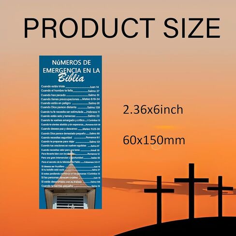 60 Pcs Spanish Bible Emergency Numbers Bookmark 2.36x6 Inch Inspirational Scripture Cards Religious Bible Verse Scripture Bookmark for Churches Sunday School Prayer Reading Rewards in Saudi Arabia
