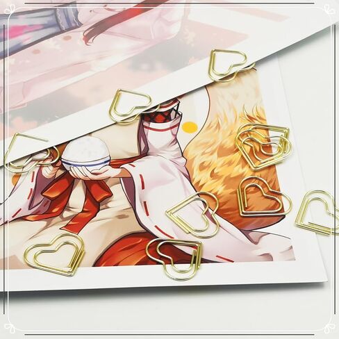 50 قطعة من مشابك الورق الذهبية على شكل قلب - دبابيس ورق صغيرة لطيفة على شكل قلب من الفولاذ المقاوم للصدأ إشارات مرجعية معدنية للوازم المكتبية والمدرسة والحرف اليدوية والديكور، مشابك ورق ذهبية صغيرة in Kuwait