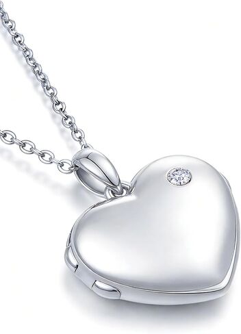 YOUFENG Sterling Silver Love Heart Locket Necklace That Holds Pictures Engraved I Love You to the Moon and Back Photo Lockets in Kuwait