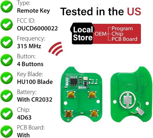 Replacement for 2009 2010 2011 2012 Ford Edge Escape Lincoln Navigator Zephyr Mazda Tribute Mercury Mariner Milan Key Fob Remote Control OUCD6000022 4 Buttons 315MHz in Saudi Arabia