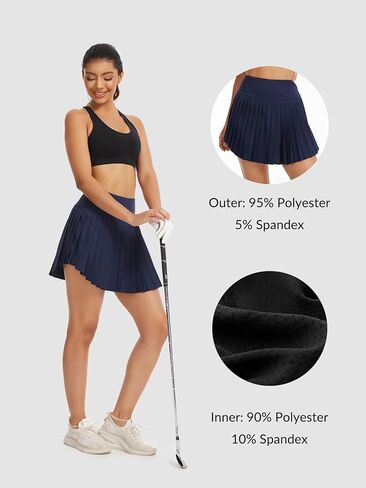 Womens Pleated Tennis Skirt with Pockets High Rise Golf Skorts Athletic Pickleball Skirts Mini Skort in Saudi Arabia